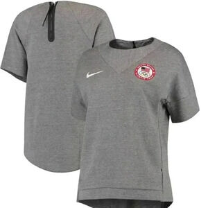Nike Team USA Women's Gray Short Sleeve Fleece Crew Neck Sweatshirt Large
